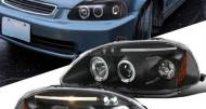 Black LED Projector headlights Lamps left+right for sale